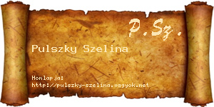 Pulszky Szelina névjegykártya